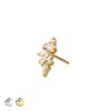 316L SURGICAL STEEL THREADLESS PUSH IN CZ BEZEL BAGUETTE MARQUISE ARCH MOON FAN TOP PART